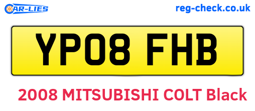 YP08FHB are the vehicle registration plates.
