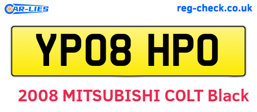 YP08HPO are the vehicle registration plates.