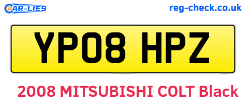 YP08HPZ are the vehicle registration plates.