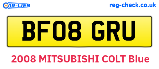 BF08GRU are the vehicle registration plates.
