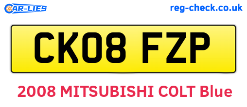 CK08FZP are the vehicle registration plates.