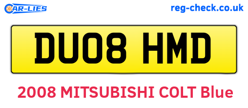 DU08HMD are the vehicle registration plates.