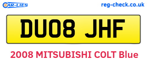 DU08JHF are the vehicle registration plates.