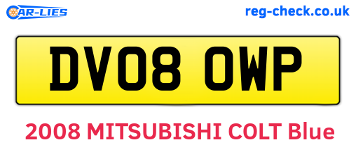 DV08OWP are the vehicle registration plates.