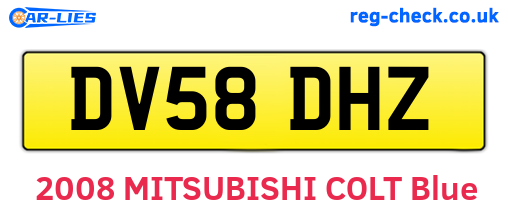 DV58DHZ are the vehicle registration plates.