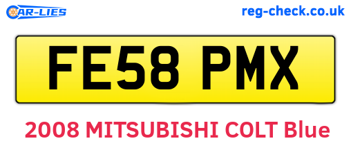 FE58PMX are the vehicle registration plates.