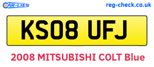 KS08UFJ are the vehicle registration plates.