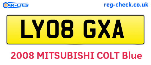LY08GXA are the vehicle registration plates.