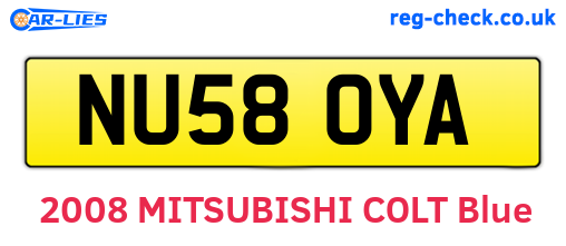 NU58OYA are the vehicle registration plates.