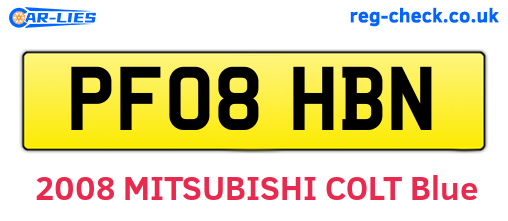 PF08HBN are the vehicle registration plates.