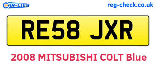 RE58JXR are the vehicle registration plates.