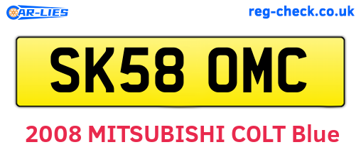 SK58OMC are the vehicle registration plates.