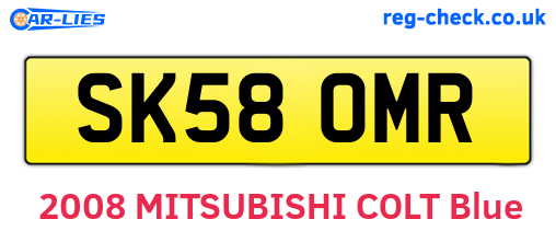 SK58OMR are the vehicle registration plates.