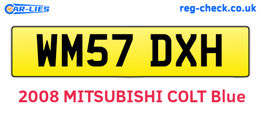 WM57DXH are the vehicle registration plates.