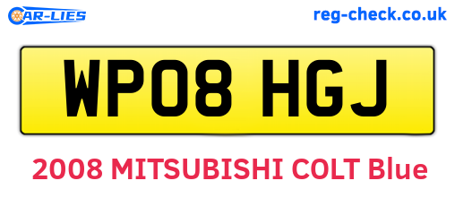 WP08HGJ are the vehicle registration plates.