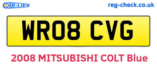 WR08CVG are the vehicle registration plates.