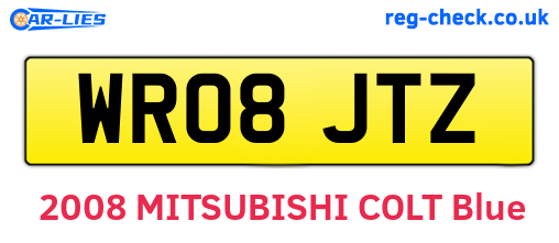 WR08JTZ are the vehicle registration plates.