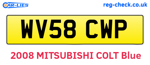 WV58CWP are the vehicle registration plates.