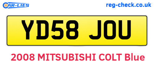 YD58JOU are the vehicle registration plates.