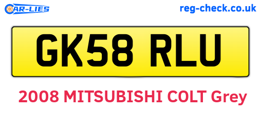 GK58RLU are the vehicle registration plates.