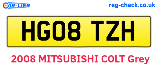 HG08TZH are the vehicle registration plates.