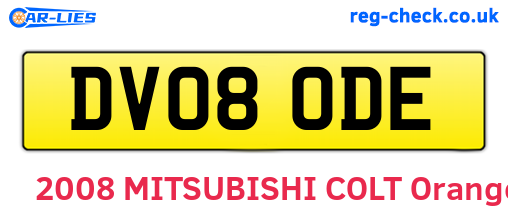 DV08ODE are the vehicle registration plates.