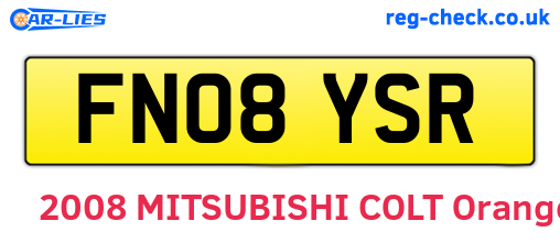 FN08YSR are the vehicle registration plates.