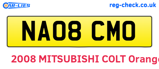 NA08CMO are the vehicle registration plates.