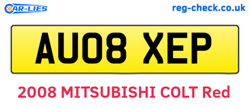 AU08XEP are the vehicle registration plates.
