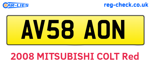 AV58AON are the vehicle registration plates.