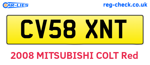 CV58XNT are the vehicle registration plates.