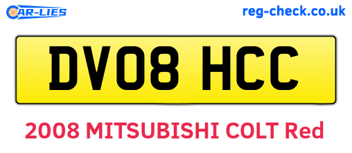 DV08HCC are the vehicle registration plates.