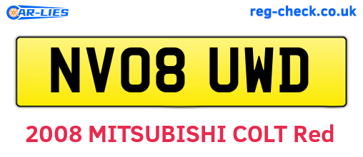 NV08UWD are the vehicle registration plates.
