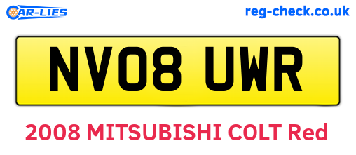 NV08UWR are the vehicle registration plates.