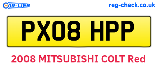 PX08HPP are the vehicle registration plates.