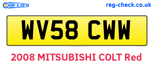 WV58CWW are the vehicle registration plates.