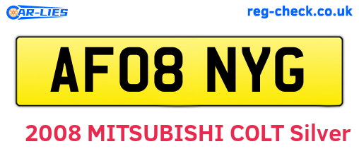 AF08NYG are the vehicle registration plates.