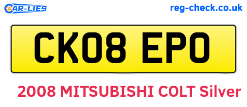 CK08EPO are the vehicle registration plates.