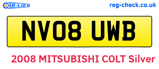 NV08UWB are the vehicle registration plates.