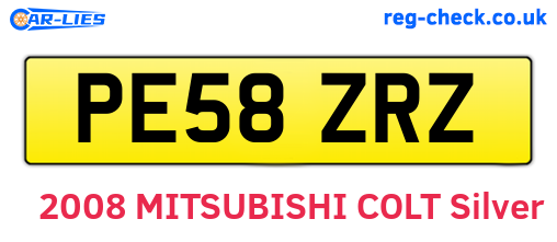 PE58ZRZ are the vehicle registration plates.