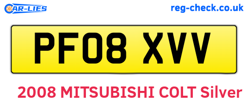 PF08XVV are the vehicle registration plates.