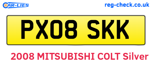 PX08SKK are the vehicle registration plates.