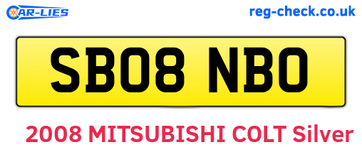 SB08NBO are the vehicle registration plates.