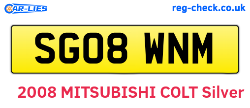SG08WNM are the vehicle registration plates.