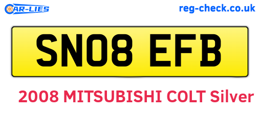 SN08EFB are the vehicle registration plates.