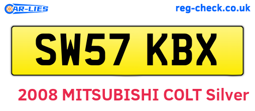 SW57KBX are the vehicle registration plates.