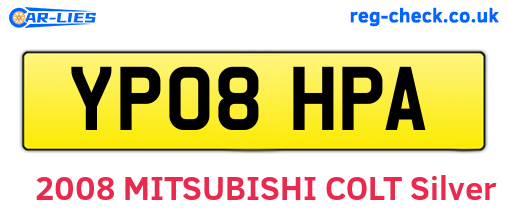 YP08HPA are the vehicle registration plates.
