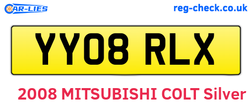 YY08RLX are the vehicle registration plates.