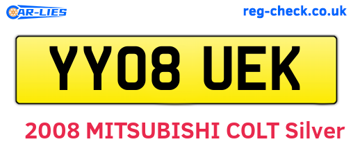 YY08UEK are the vehicle registration plates.