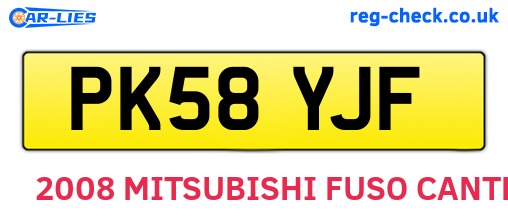 PK58YJF are the vehicle registration plates.